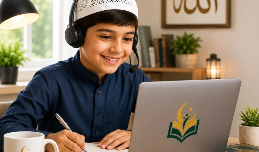 Young student immersed in online learning Young student immersed in online learning
